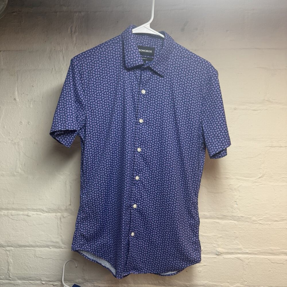 Bonobos Men's Small Standard Fit Casual Button-Down Short Sleeve Shirt